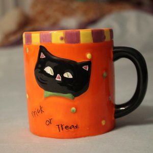 Cute Halloween Trick or Treat Mug with Black Cat F